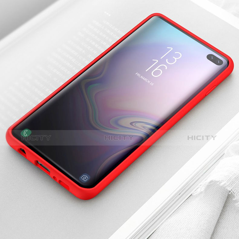 Silikon Hülle Handyhülle Ultra Dünn Schutzhülle Tasche U01 für Samsung Galaxy S10 Plus Rot Plus