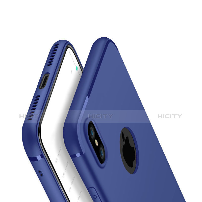 Silikon Hülle Handyhülle Ultra Dünn Schutzhülle Tasche V01 für Apple iPhone X Blau