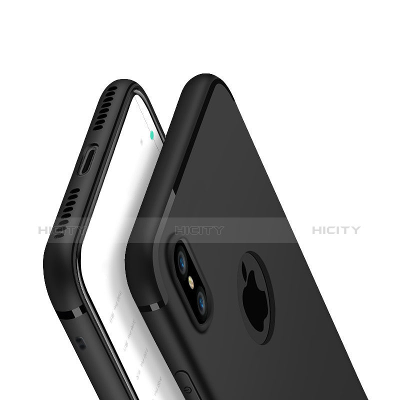 Silikon Hülle Handyhülle Ultra Dünn Schutzhülle Tasche V01 für Apple iPhone X Schwarz Plus