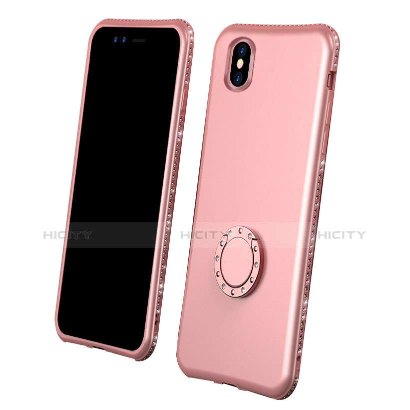 Silikon Hülle Handyhülle Ultra Dünn Schutzhülle Tasche Vorder und Rückseite 360 Grad für Apple iPhone Xs Max Rosegold