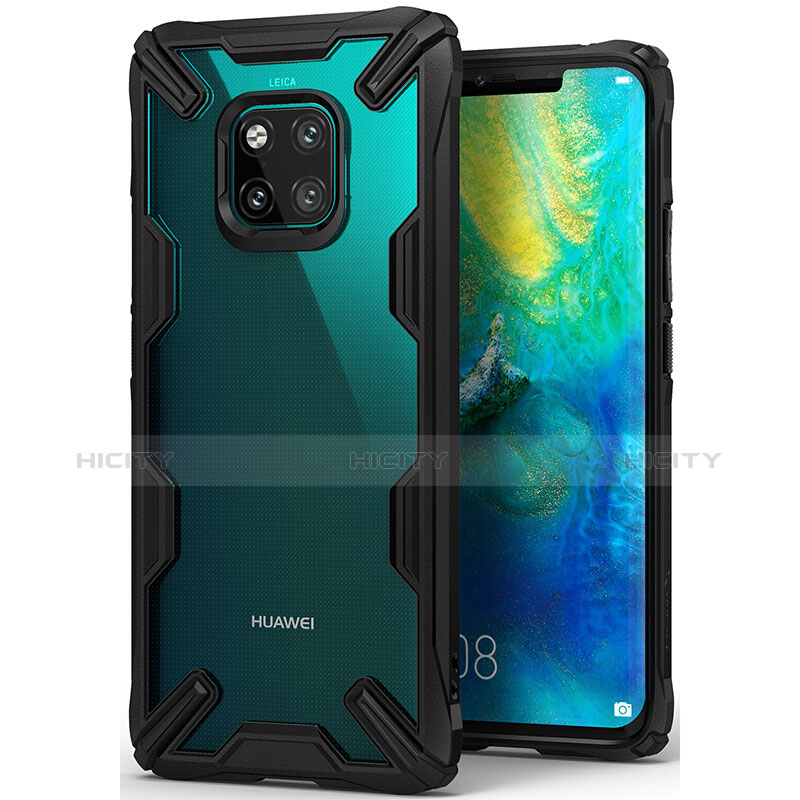 Silikon Hülle Handyhülle Ultra Dünn Schutzhülle Tasche Vorder und Rückseite 360 Grad für Huawei Mate 20 Pro Schwarz