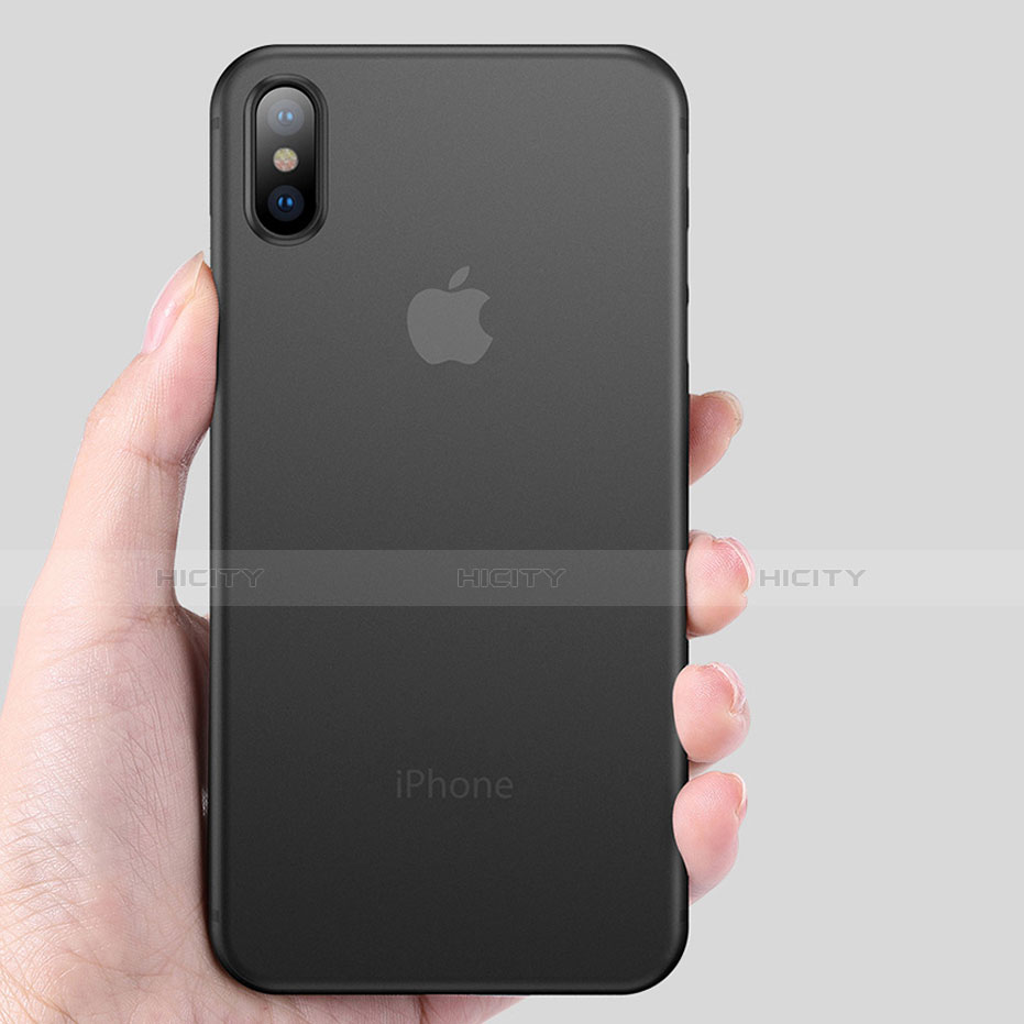 Silikon Hülle Handyhülle Ultra Dünn Schutzhülle V02 für Apple iPhone X Schwarz