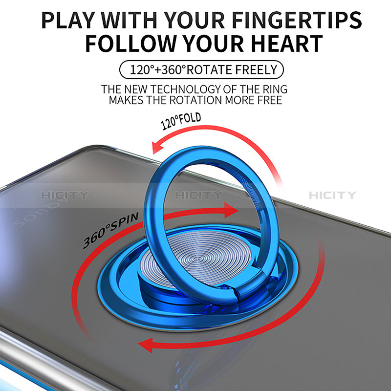 Silikon Hülle Handyhülle Ultradünn Schutzhülle Flexible Tasche Durchsichtig Transparent mit Magnetisch Fingerring Ständer AN1 für Google Pixel 7 Pro 5G