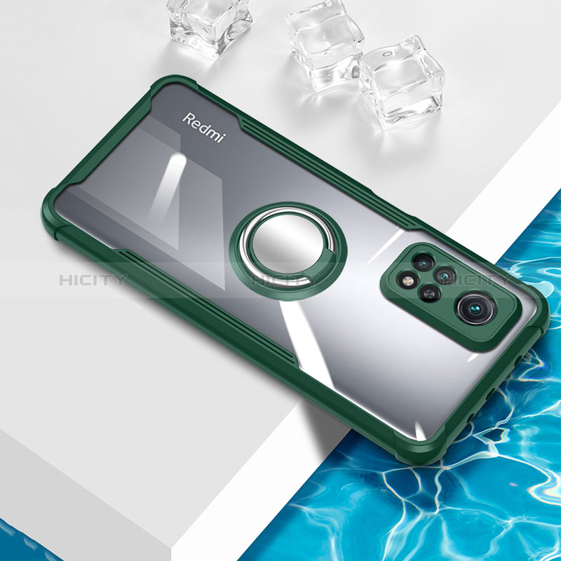 Silikon Hülle Handyhülle Ultradünn Schutzhülle Flexible Tasche Durchsichtig Transparent mit Magnetisch Fingerring Ständer BH1 für Xiaomi Redmi K30S 5G