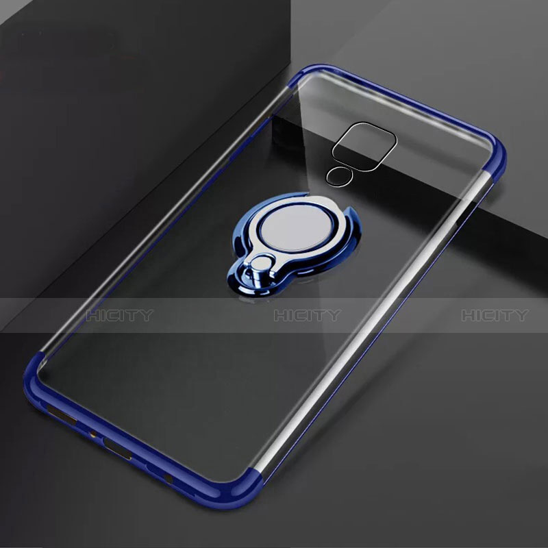 Silikon Hülle Handyhülle Ultradünn Schutzhülle Flexible Tasche Durchsichtig Transparent mit Magnetisch Fingerring Ständer C02 für Huawei Mate 20 X 5G