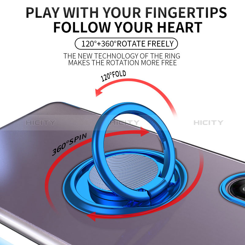 Silikon Hülle Handyhülle Ultradünn Schutzhülle Flexible Tasche Durchsichtig Transparent mit Magnetisch Fingerring Ständer für Sony Xperia 1 III