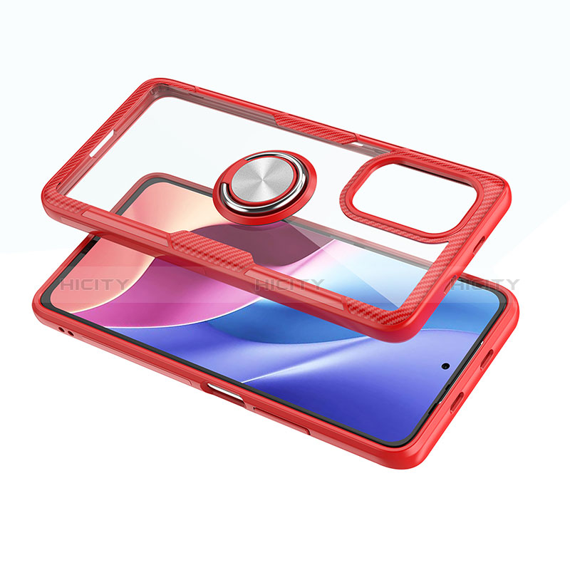 Silikon Hülle Handyhülle Ultradünn Schutzhülle Flexible Tasche Durchsichtig Transparent mit Magnetisch Fingerring Ständer ZL1 für Xiaomi Mi 11i 5G