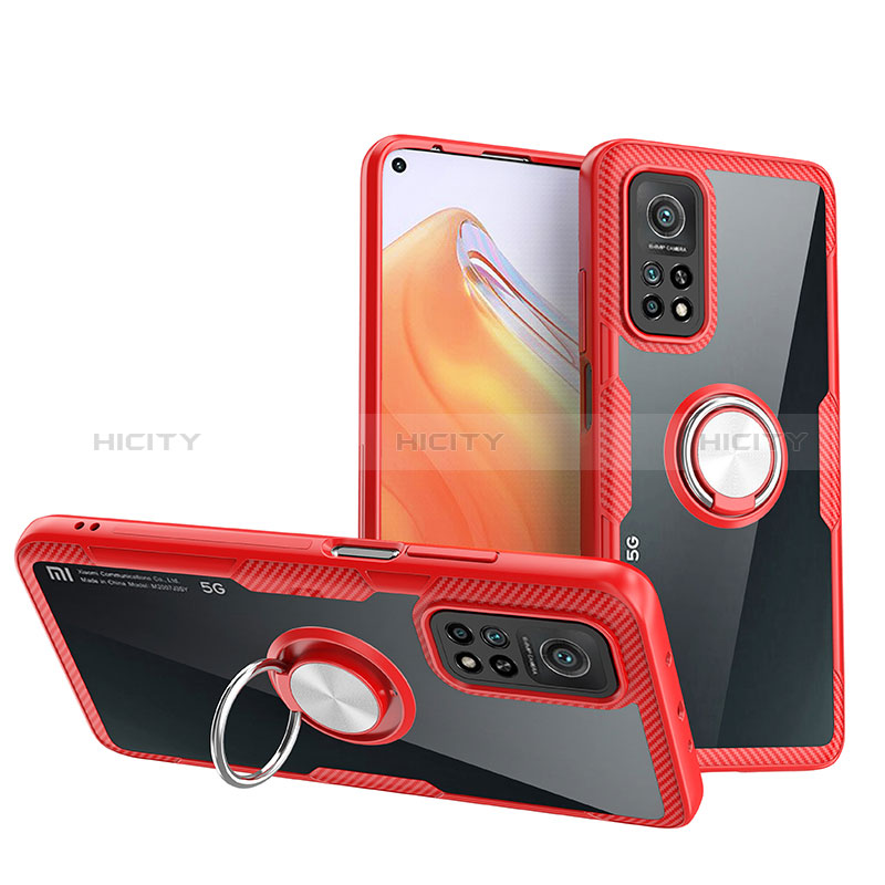 Silikon Hülle Handyhülle Ultradünn Schutzhülle Flexible Tasche Durchsichtig Transparent mit Magnetisch Fingerring Ständer ZL1 für Xiaomi Redmi K30S 5G