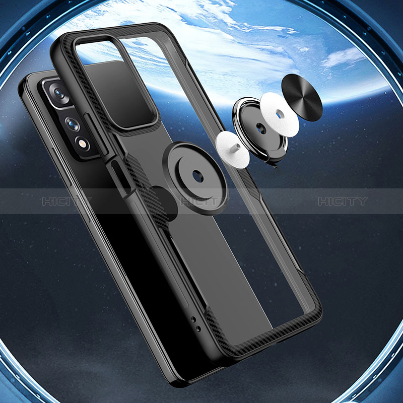 Silikon Hülle Handyhülle Ultradünn Schutzhülle Flexible Tasche Durchsichtig Transparent mit Magnetisch Fingerring Ständer ZL1 für Xiaomi Redmi Note 11 Pro+ Plus 5G