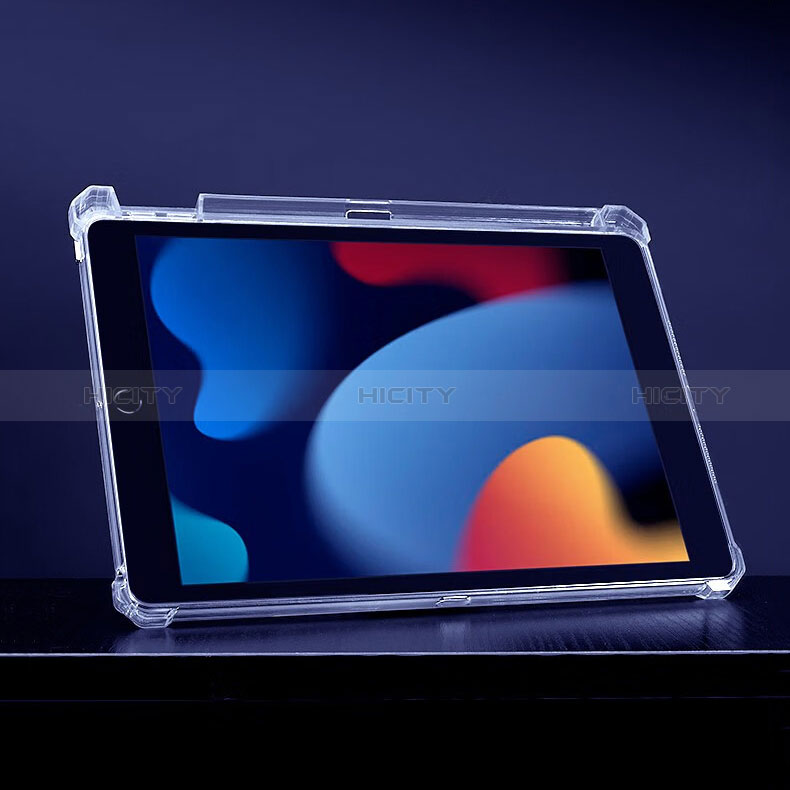 Silikon Hülle Handyhülle Ultradünn Schutzhülle Flexible Tasche Durchsichtig Transparent mit Ständer für Apple iPad 10.2 (2019) Klar