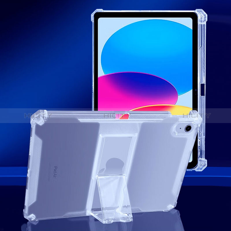 Silikon Hülle Handyhülle Ultradünn Schutzhülle Flexible Tasche Durchsichtig Transparent mit Ständer für Apple iPad 10.9 (2022) Klar Plus