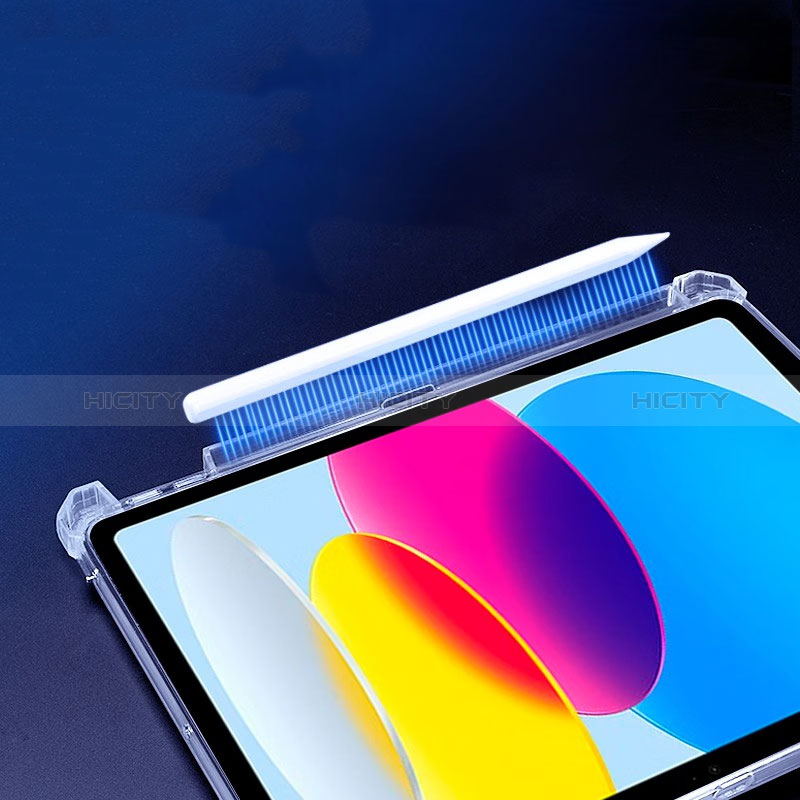 Silikon Hülle Handyhülle Ultradünn Schutzhülle Flexible Tasche Durchsichtig Transparent mit Ständer für Apple iPad 10.9 (2022) Klar groß