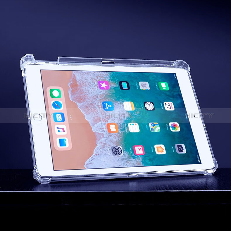 Silikon Hülle Handyhülle Ultradünn Schutzhülle Flexible Tasche Durchsichtig Transparent mit Ständer für Apple iPad Air 2 Klar