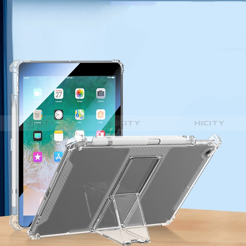 Silikon Hülle Handyhülle Ultradünn Schutzhülle Flexible Tasche Durchsichtig Transparent mit Ständer für Apple iPad Air 2 Klar