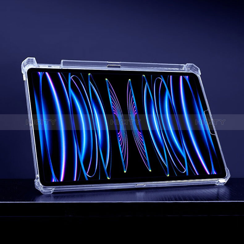 Silikon Hülle Handyhülle Ultradünn Schutzhülle Flexible Tasche Durchsichtig Transparent mit Ständer für Apple iPad Pro 12.9 (2021) Klar