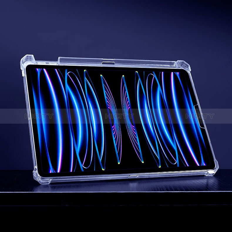 Silikon Hülle Handyhülle Ultradünn Schutzhülle Flexible Tasche Durchsichtig Transparent mit Ständer für Apple iPad Pro 12.9 (2022) Klar