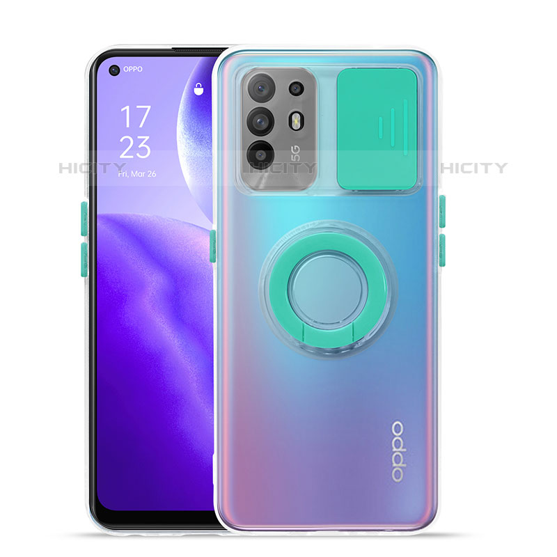 Silikon Hülle Handyhülle Ultradünn Schutzhülle Flexible Tasche Durchsichtig Transparent mit Ständer für Oppo F19 Pro+ Plus 5G