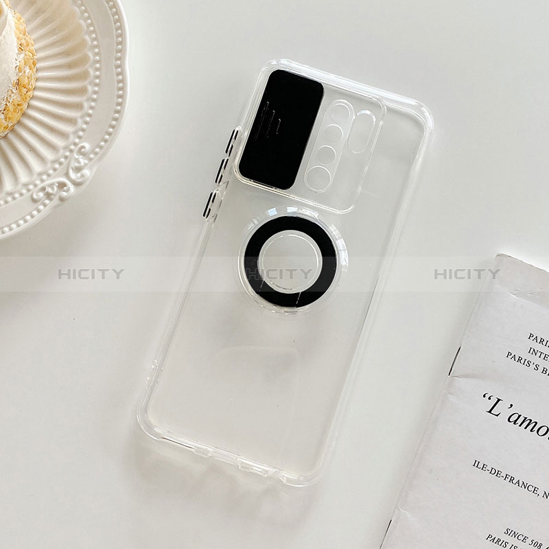 Silikon Hülle Handyhülle Ultradünn Schutzhülle Flexible Tasche Durchsichtig Transparent mit Ständer für Xiaomi Poco M2 Schwarz