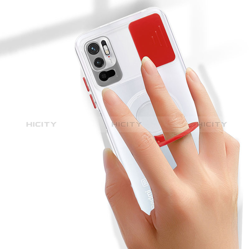 Silikon Hülle Handyhülle Ultradünn Schutzhülle Flexible Tasche Durchsichtig Transparent mit Ständer für Xiaomi Redmi Note 10T 5G