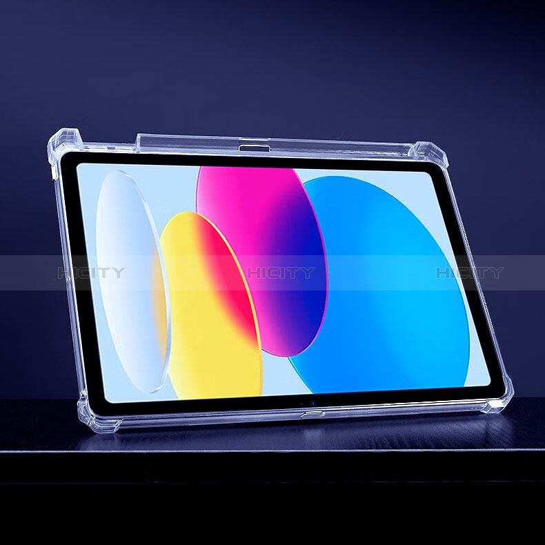 Silikon Hülle Handyhülle Ultradünn Schutzhülle Flexible Tasche Durchsichtig Transparent mit Ständer S01 für Apple iPad 10.9 (2022) Klar