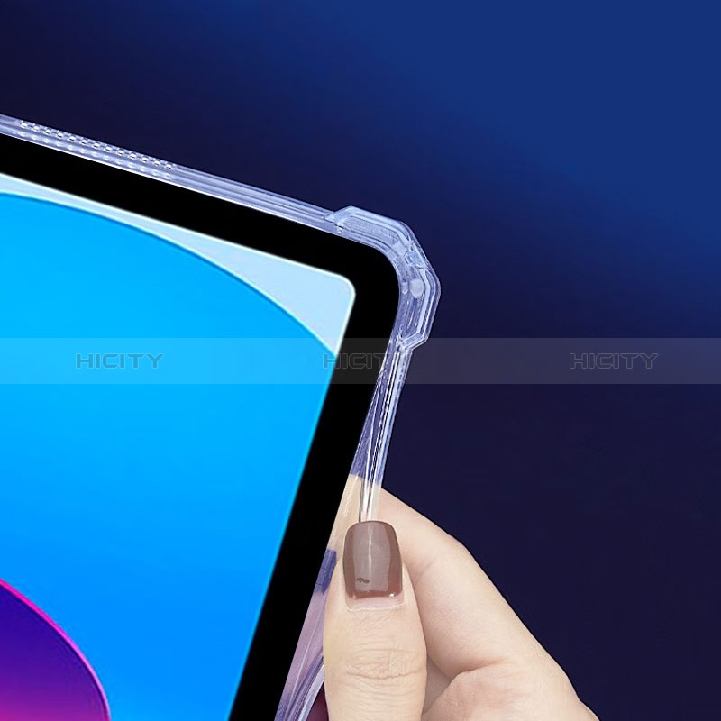 Silikon Hülle Handyhülle Ultradünn Schutzhülle Flexible Tasche Durchsichtig Transparent mit Ständer S01 für Apple iPad 10.9 (2022) Klar