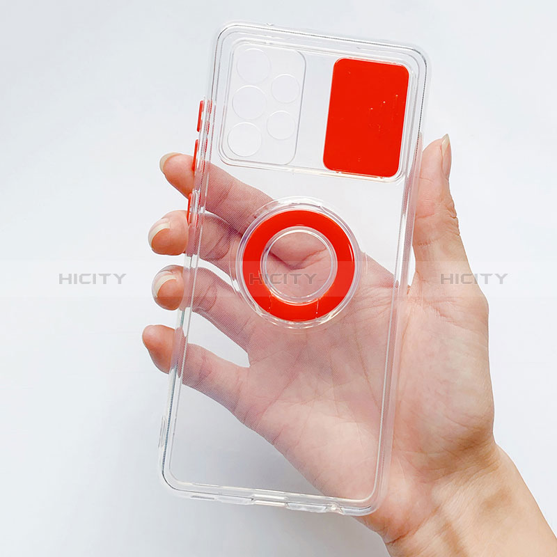 Silikon Hülle Handyhülle Ultradünn Schutzhülle Flexible Tasche Durchsichtig Transparent mit Ständer S01 für Samsung Galaxy A52s 5G