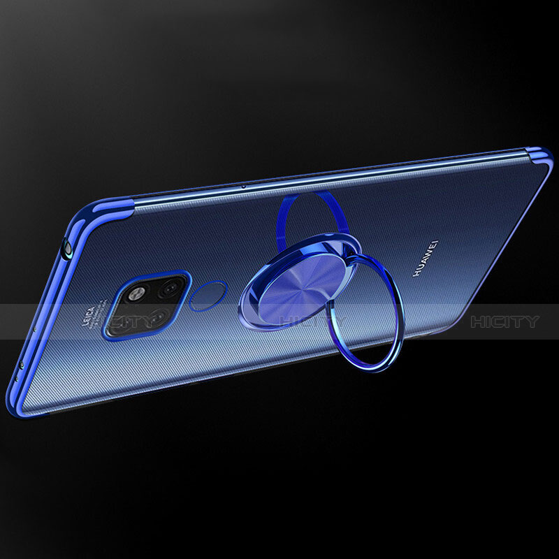 Silikon Hülle Handyhülle Ultradünn Schutzhülle Tasche Durchsichtig Transparent mit Magnetisch Fingerring Ständer C01 für Huawei Mate 20 groß