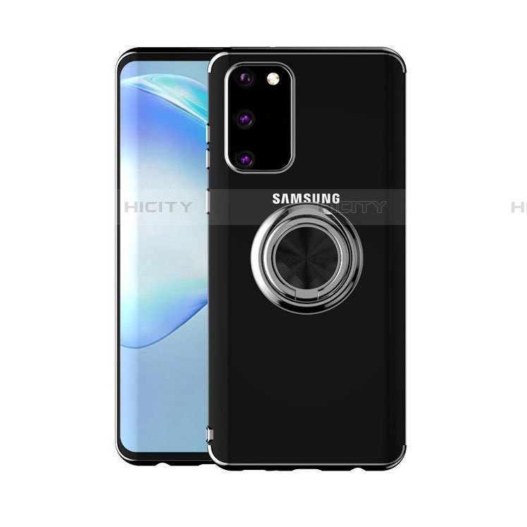 Silikon Hülle Handyhülle Ultradünn Schutzhülle Tasche Durchsichtig Transparent mit Magnetisch Fingerring Ständer C01 für Samsung Galaxy S20 groß