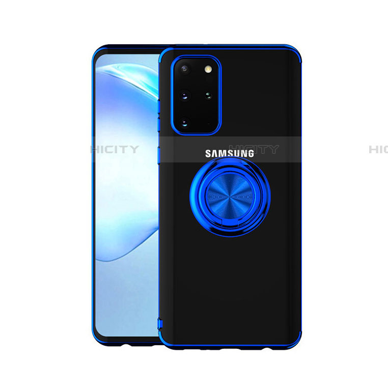 Silikon Hülle Handyhülle Ultradünn Schutzhülle Tasche Durchsichtig Transparent mit Magnetisch Fingerring Ständer C01 für Samsung Galaxy S20 Plus groß
