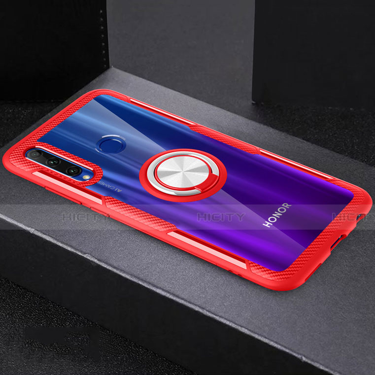 Silikon Hülle Handyhülle Ultradünn Schutzhülle Tasche Durchsichtig Transparent mit Magnetisch Fingerring Ständer C02 für Huawei Honor 10i