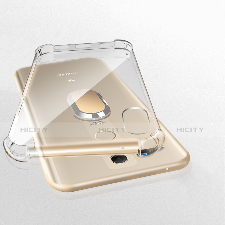 Silikon Hülle Handyhülle Ultradünn Schutzhülle Tasche Durchsichtig Transparent mit Magnetisch Fingerring Ständer S01 für Huawei Maimang 7