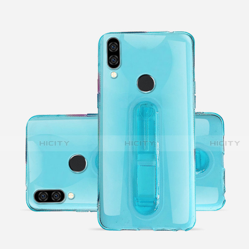 Silikon Hülle Handyhülle Ultradünn Schutzhülle Tasche Durchsichtig Transparent mit Ständer S01 für Huawei Nova 3e groß