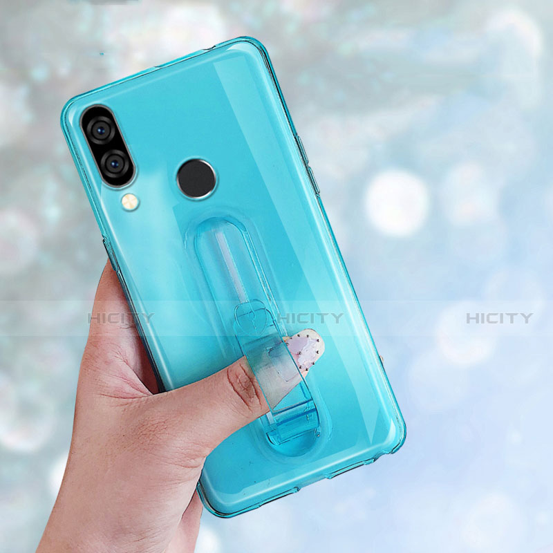 Silikon Hülle Handyhülle Ultradünn Schutzhülle Tasche Durchsichtig Transparent mit Ständer S01 für Huawei Nova 3e groß