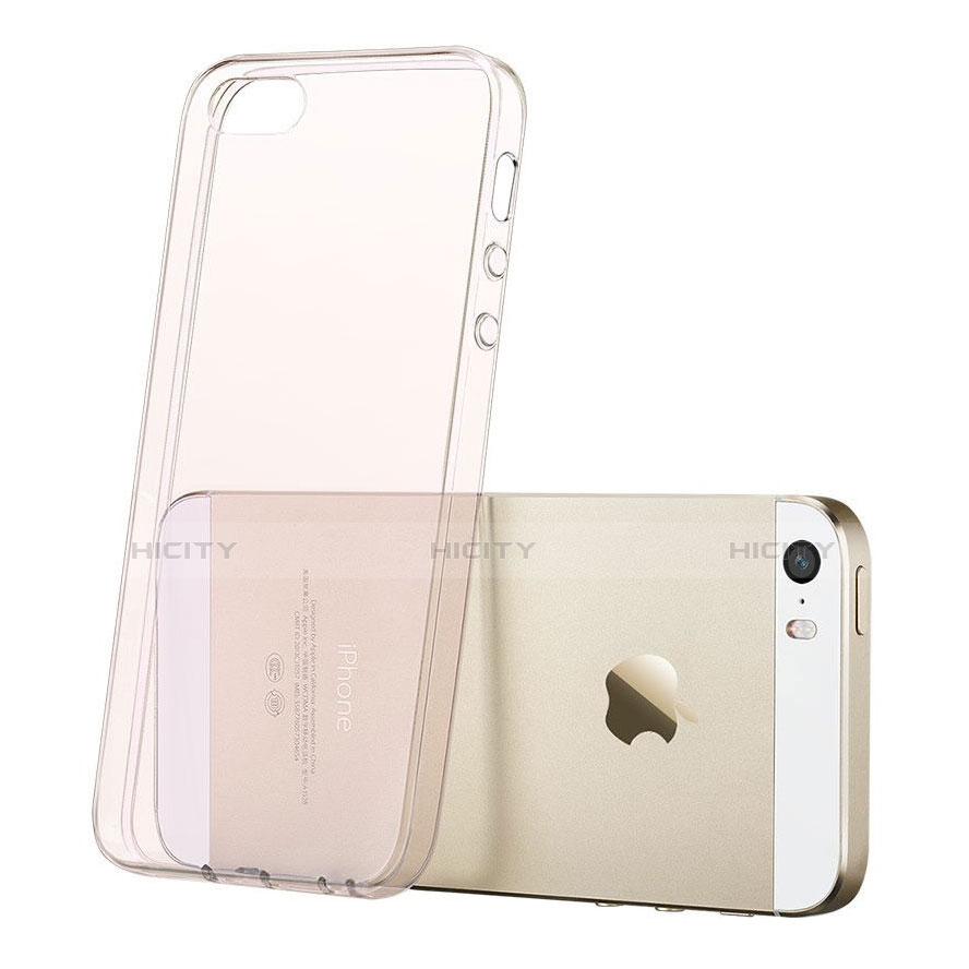 Silikon Hülle Handyhülle Ultradünn Tasche Durchsichtig Transparent für Apple iPhone SE Rosa