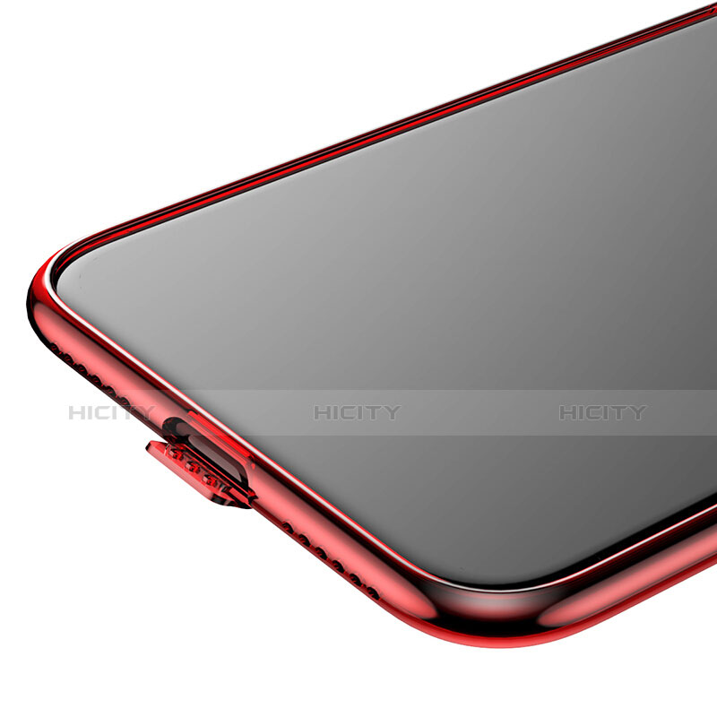 Silikon Hülle Handyhülle Ultradünn Tasche Durchsichtig Transparent für Apple iPhone X Rot groß