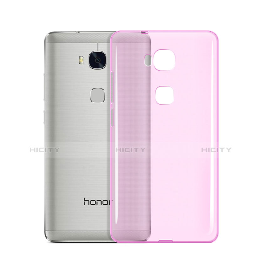 Silikon Hülle Handyhülle Ultradünn Tasche Durchsichtig Transparent für Huawei GR5 Rosa