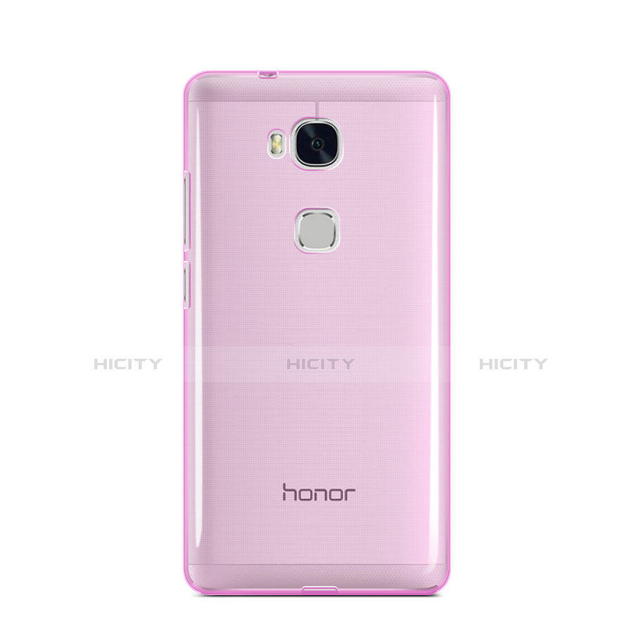 Silikon Hülle Handyhülle Ultradünn Tasche Durchsichtig Transparent für Huawei Honor 5X Rosa