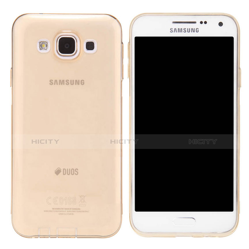 Silikon Hülle Handyhülle Ultradünn Tasche Durchsichtig Transparent für Samsung Galaxy E5 SM-E500F E500H Gold