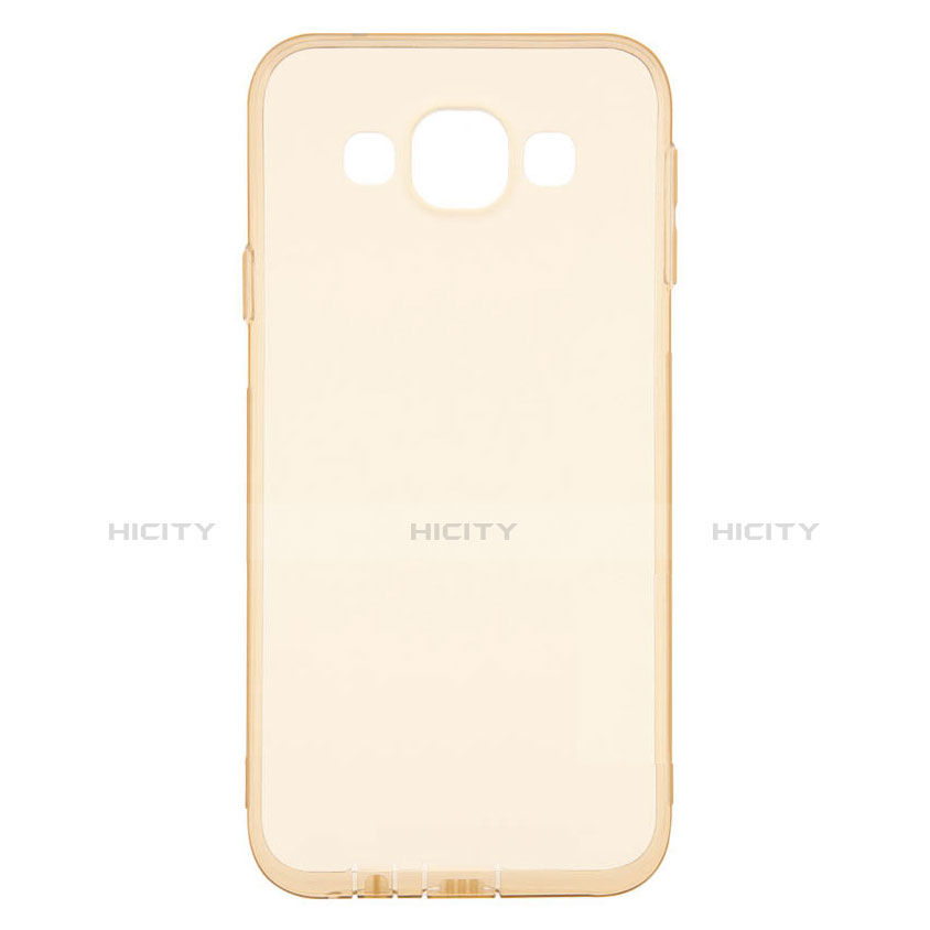 Silikon Hülle Handyhülle Ultradünn Tasche Durchsichtig Transparent für Samsung Galaxy E5 SM-E500F E500H Gold