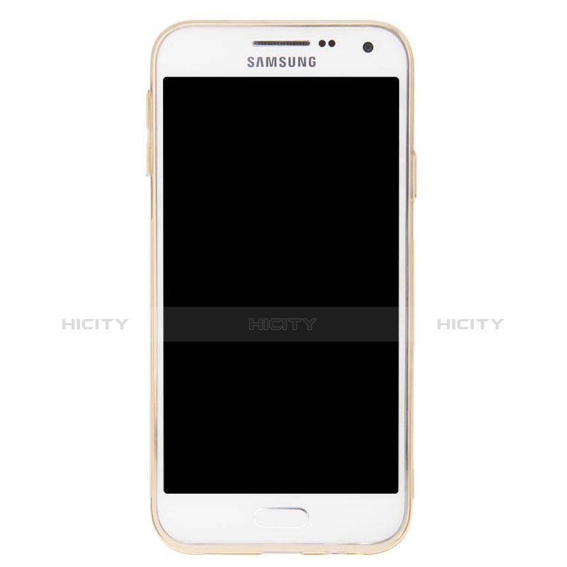 Silikon Hülle Handyhülle Ultradünn Tasche Durchsichtig Transparent für Samsung Galaxy E5 SM-E500F E500H Gold