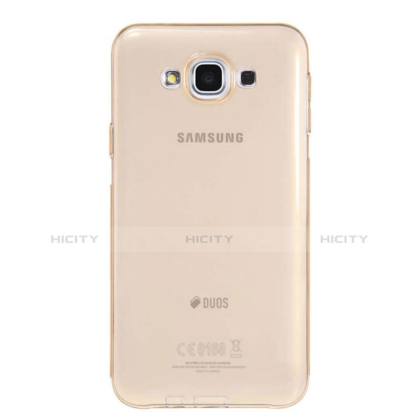 Silikon Hülle Handyhülle Ultradünn Tasche Durchsichtig Transparent für Samsung Galaxy E7 SM-E700 E7000 Gold