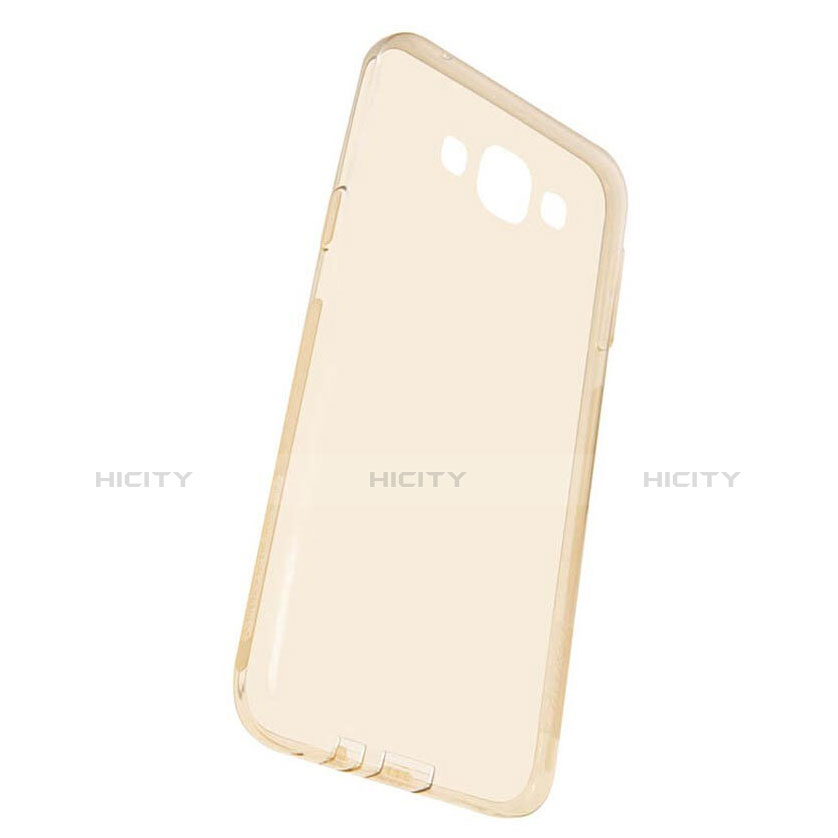 Silikon Hülle Handyhülle Ultradünn Tasche Durchsichtig Transparent für Samsung Galaxy E7 SM-E700 E7000 Gold