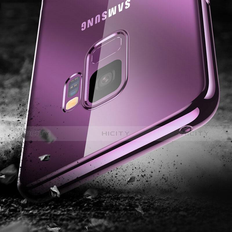 Silikon Hülle Handyhülle Ultradünn Tasche Durchsichtig Transparent für Samsung Galaxy S9 Violett