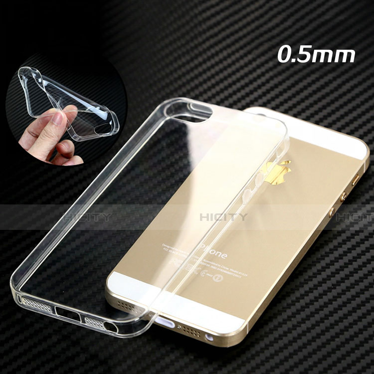 Silikon Hülle Handyhülle Ultradünn Tasche Durchsichtig Transparent HT01 für Apple iPhone 5S Klar