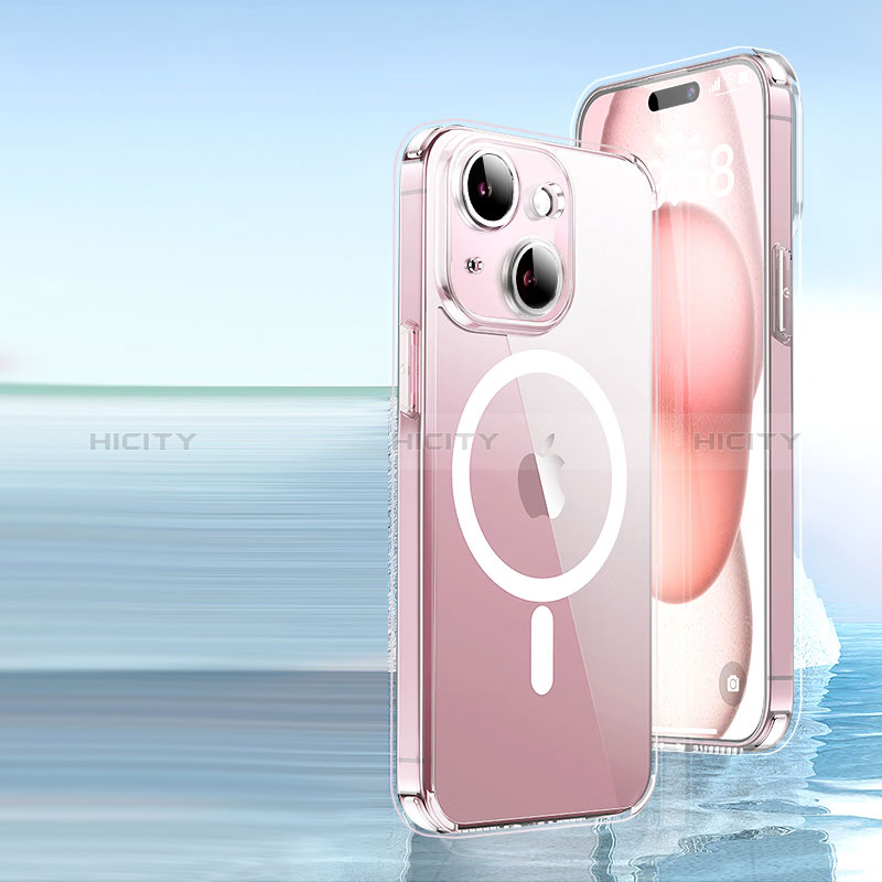 Silikon Hülle Handyhülle Ultradünn Tasche Durchsichtig Transparent mit Mag-Safe Magnetic Magnetisch und Schutzfolie für Apple iPhone 13 Klar