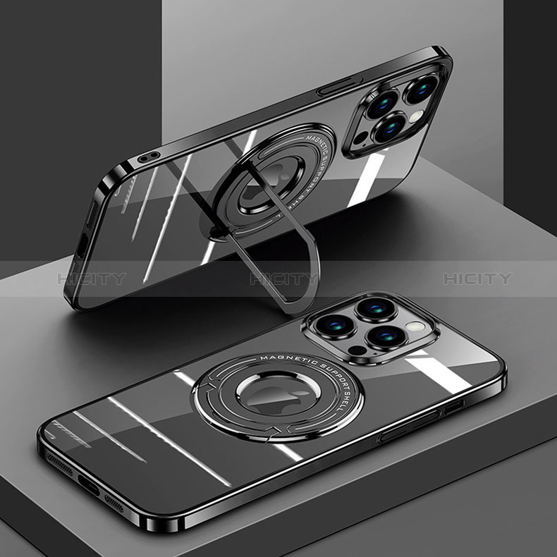 Silikon Hülle Handyhülle Ultradünn Tasche mit Mag-Safe Magnetic Magnetisch Durchsichtig Transparent AC1 für Apple iPhone 15 Pro groß