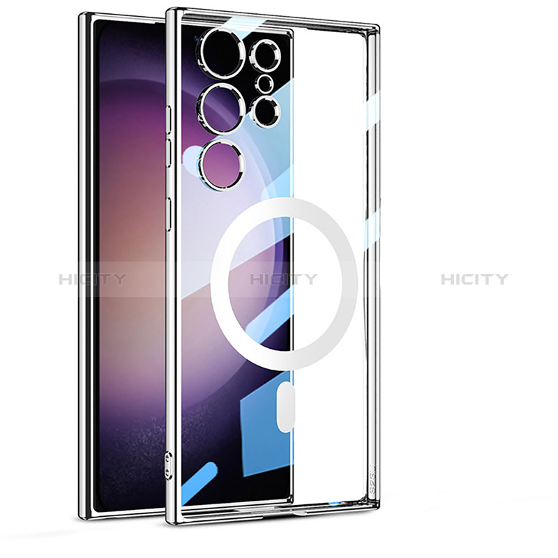 Silikon Hülle Handyhülle Ultradünn Tasche mit Mag-Safe Magnetic Magnetisch Durchsichtig Transparent AC1 für Samsung Galaxy S23 Ultra 5G groß