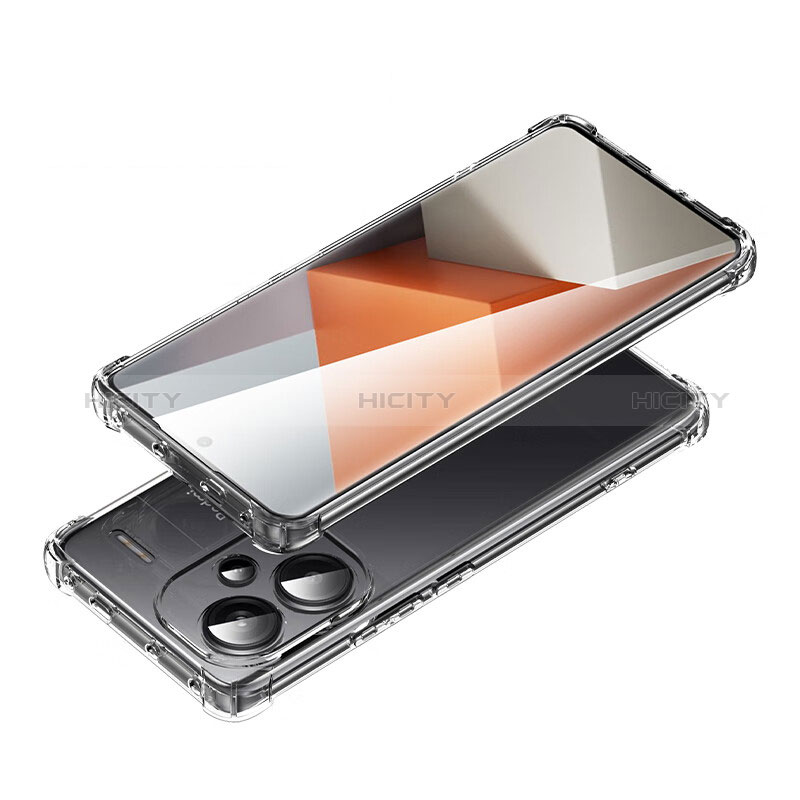 Silikon Hülle Handyhülle Ultradünn Tasche mit Mag-Safe Magnetic Magnetisch Durchsichtig Transparent für Xiaomi Redmi Note 13 Pro+ Plus 5G Schwarz