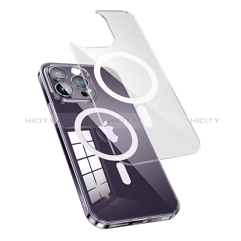 Silikon Hülle Handyhülle Ultradünn Tasche mit Mag-Safe Magnetic Magnetisch Durchsichtig Transparent LD1 für Apple iPhone 14