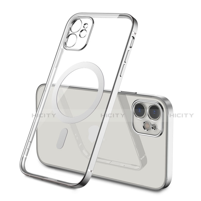 Silikon Hülle Handyhülle Ultradünn Tasche mit Mag-Safe Magnetic Magnetisch Durchsichtig Transparent M01 für Apple iPhone 12